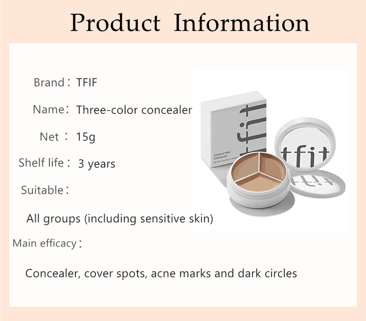Three-color Concealer Conceal Cover Dark Circles Freckles