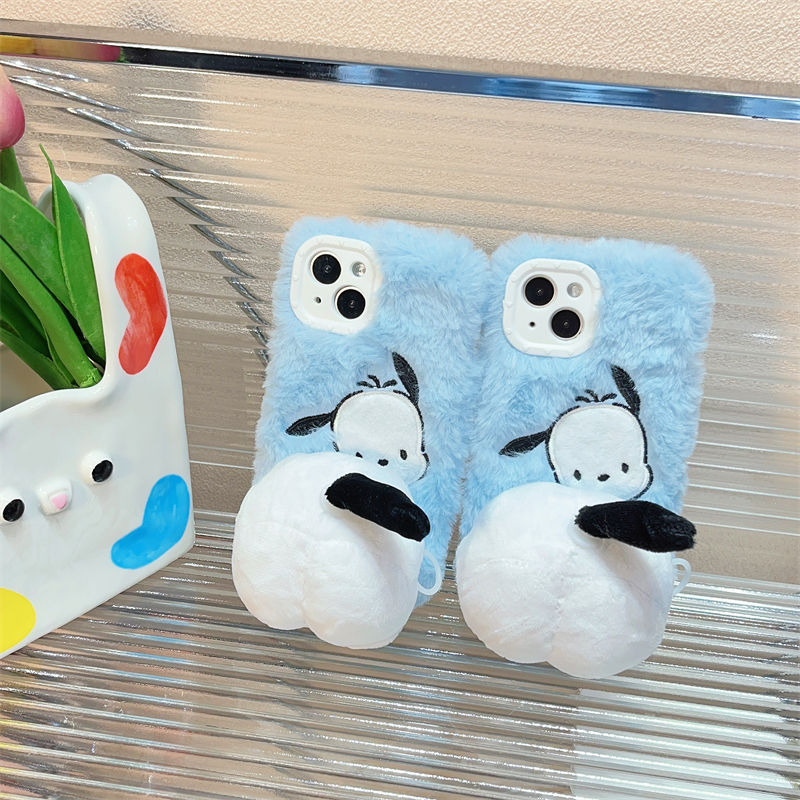 3D Plush Phone Case for Iphone 14 Cartoon Warm Plushies Smartphone Covers Cute Girls Children Gifts