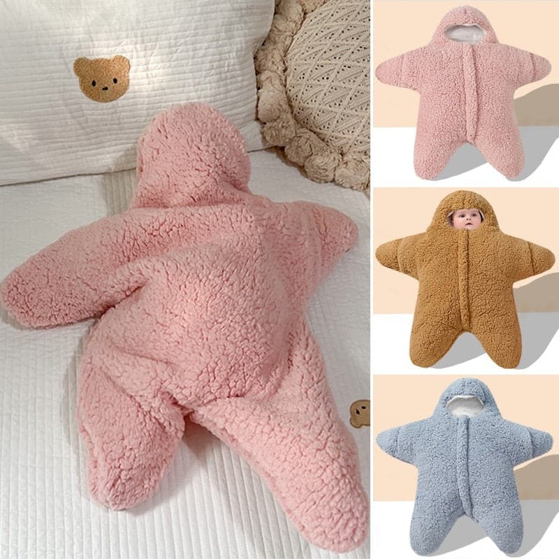TK Baby 2023 Starfish Pajamas Baby One-piece Clothes Starfish Cute Romper Sleeping Bag Baby Hugging Clothes Thickening 2T-8T