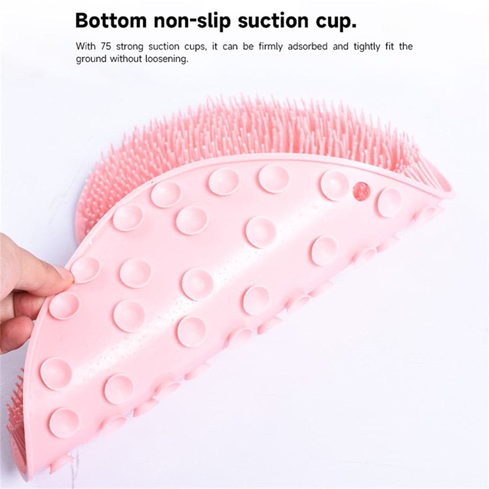 Shower Foot Scrubber Massager Cleaner Acupressure Mat Non-Slip Improve Circulation Exfoliation Massage Silicone Bath Pad