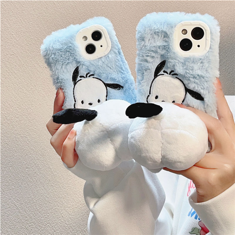 3D Plush Phone Case for Iphone 14 Cartoon Warm Plushies Smartphone Covers Cute Girls Children Gifts