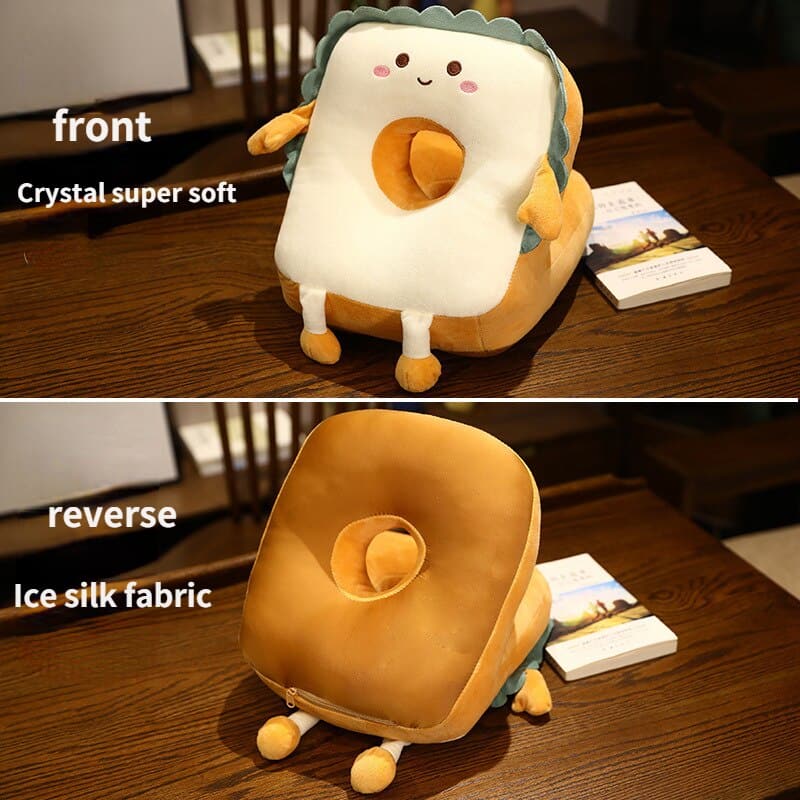 Cartoon Ice Silk Double-hole Nap Pillow With Hole Breathable Office Lunch Break Artifact Multi-functional Four-season Universal
