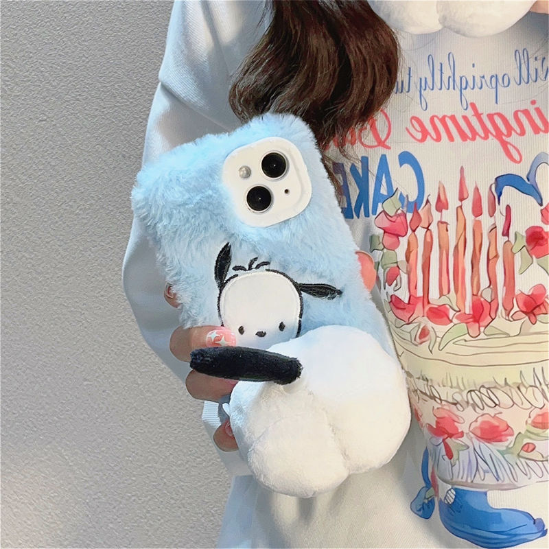 3D Plush Phone Case for Iphone 14 Cartoon Warm Plushies Smartphone Covers Cute Girls Children Gifts