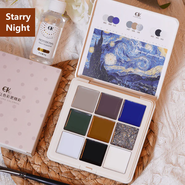 Ek Palette Series Nine Palace Grid Solid Nail Polish Glue Plate