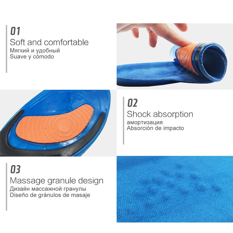 New Comfortable Insoles Elastic Shock Absorbent Soft Slippery Arch Support Spats