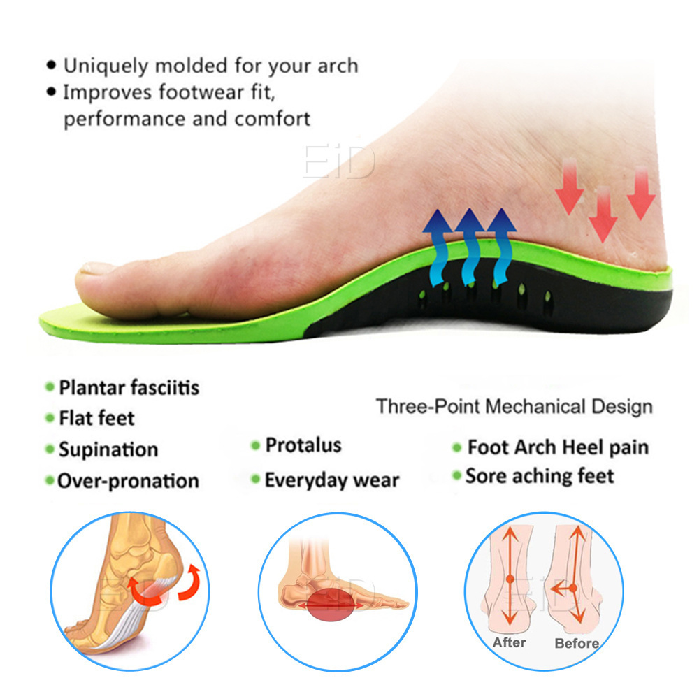 New Comfortable Insoles Elastic Shock Absorbent Soft Slippery Arch Support Spats