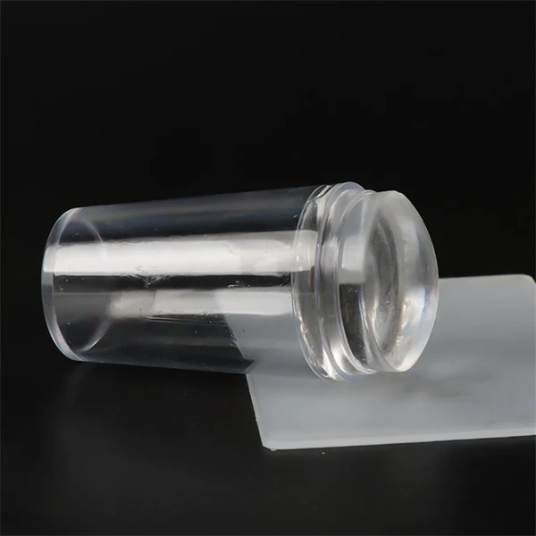 Transparent Nail Stamper with Scraper 2pcs Jelly Silicone Stamp