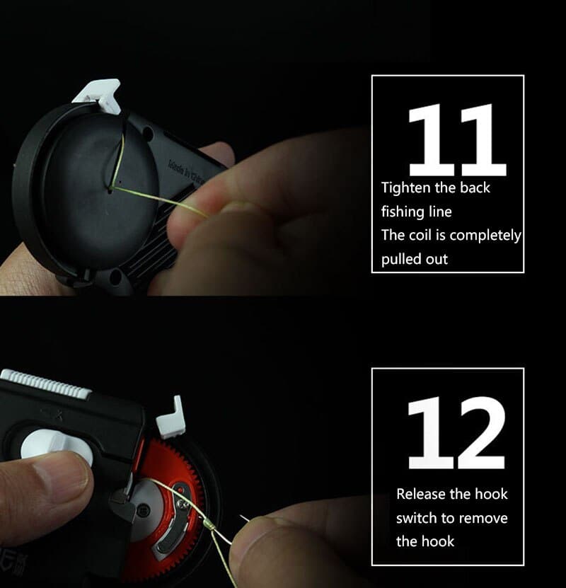 Automatic Portable Fishing Accessories Swinger Method Feeder Fishing Scissors Crochet Hooker Fish Hook Line Tying Device