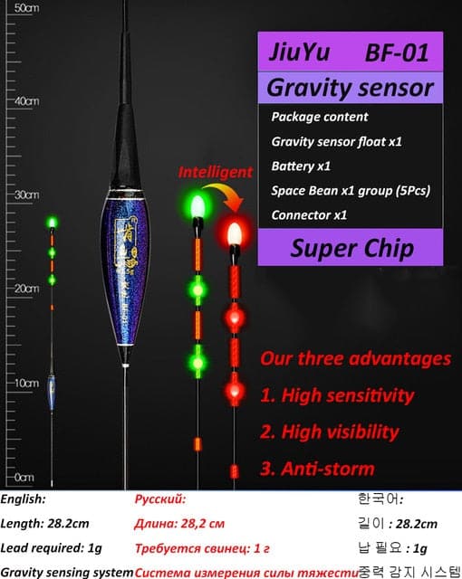Smart Led Fishing Float Highly Sensitive Fish Bite Remind Buoy Gravity Sensor Glowing Electric Night Fishing Float