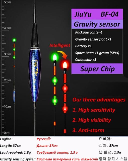 Smart Led Fishing Float Highly Sensitive Fish Bite Remind Buoy Gravity Sensor Glowing Electric Night Fishing Float