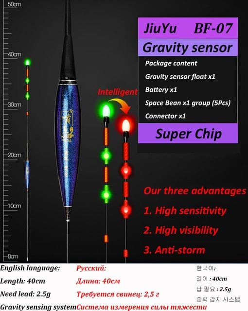 Smart Led Fishing Float Highly Sensitive Fish Bite Remind Buoy Gravity Sensor Glowing Electric Night Fishing Float