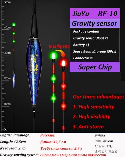 Smart Led Fishing Float Highly Sensitive Fish Bite Remind Buoy Gravity Sensor Glowing Electric Night Fishing Float