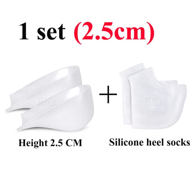 Invisible Height Increase Silicone Socks Gel Heel Pads Orthopedic Arch Support Heel Cushion Soles Insole Foot Massage Unisex