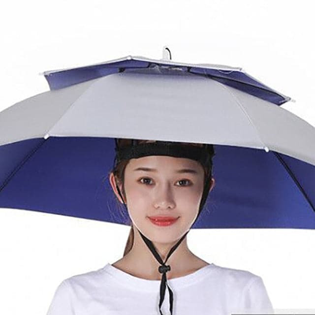 Foldable Double Umbrella Hat Headwear Cap Sun Rain Cap Camping Fishing Caps Sunscreen Shade Umbrella Fishing Hats