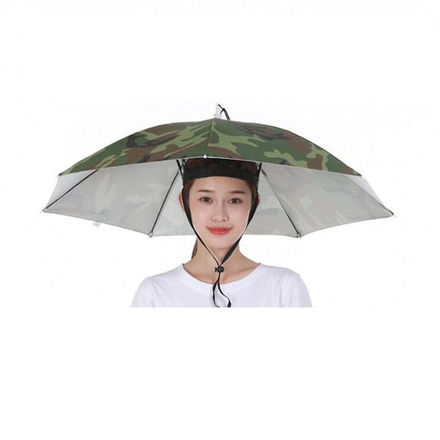 Foldable Double Umbrella Hat Headwear Cap Sun Rain Cap Camping Fishing Caps Sunscreen Shade Umbrella Fishing Hats
