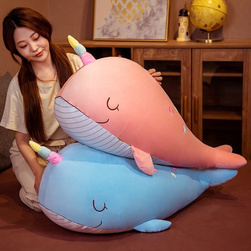 Cute Whale Soft Home Decor Giant Cartoon Plush Toy Narwhale Dolls For Baby