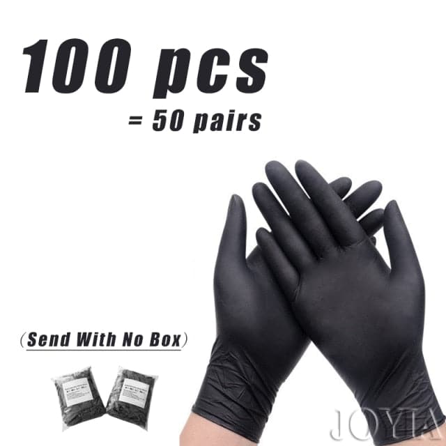 Black Gloves Disposable Latex Free Powder-Free Exam Glove Size Small Medium Large X-Large Nitrile Vinyl Synthetic Hand