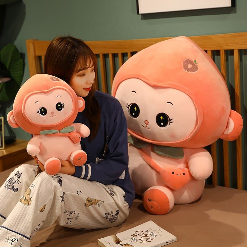 Cute Peach Monkey Plush Toys Lovely Animal Stuffed Dolls Home Decor Gift For Friends Girls