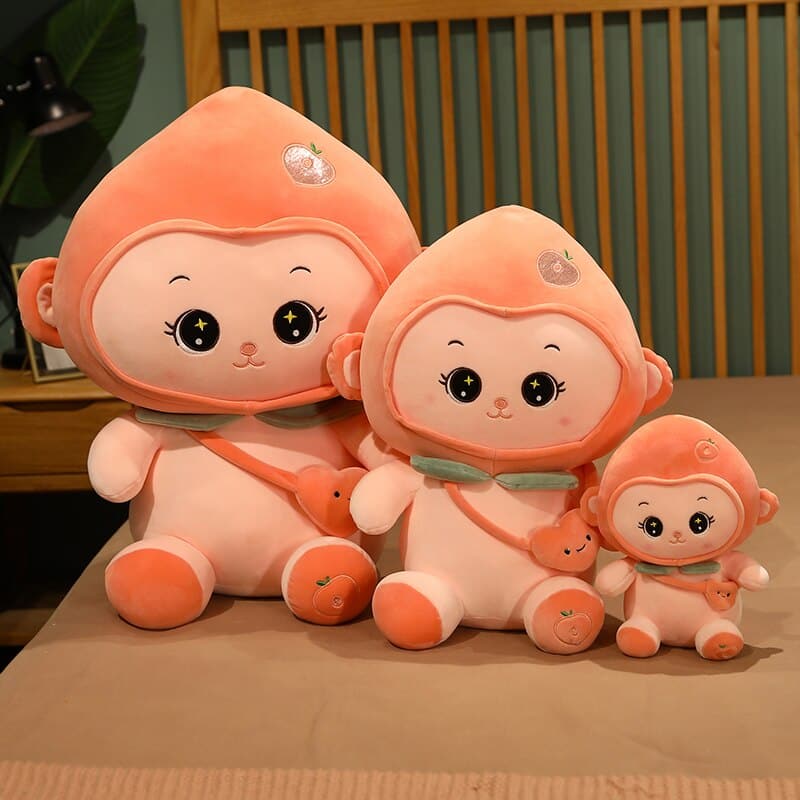 Cute Peach Monkey Plush Toys Lovely Animal Stuffed Dolls Home Decor Gift For Friends Girls