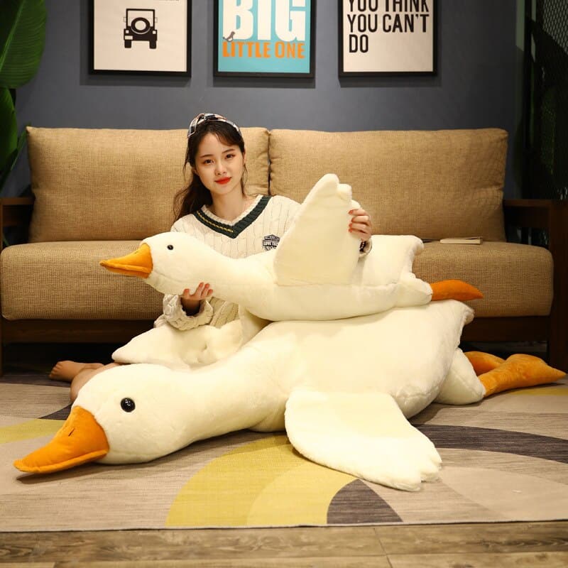 Giant Duck Plush Toys Fluffy Sleep Pillow Goose Doll for Rest and Reading Home Decor HolidaY Gifts