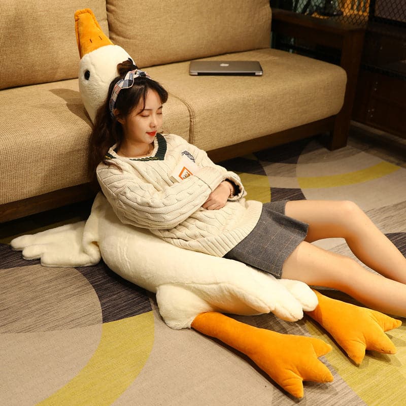 Giant Duck Plush Toys Fluffy Sleep Pillow Goose Doll for Rest and Reading Home Decor HolidaY Gifts