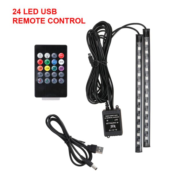 Automotive Interior Decorative Lights LED Car Foot Light 24/36/48 LED Atmosphere Lamp Ambient Lamp Remote Voice Control