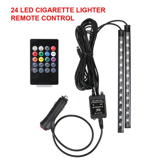 Automotive Interior Decorative Lights LED Car Foot Light 24/36/48 LED Atmosphere Lamp Ambient Lamp Remote Voice Control