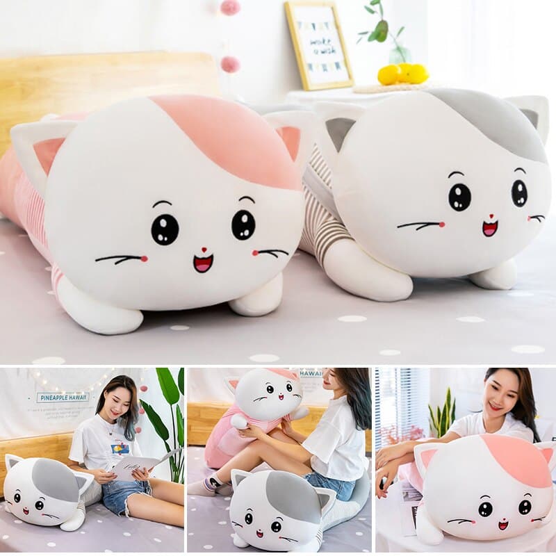 li 50cm Long Cat Pillow Plush Toy Soft Stuffed Plush Animal Kids Gift Home Decor Girl Gift