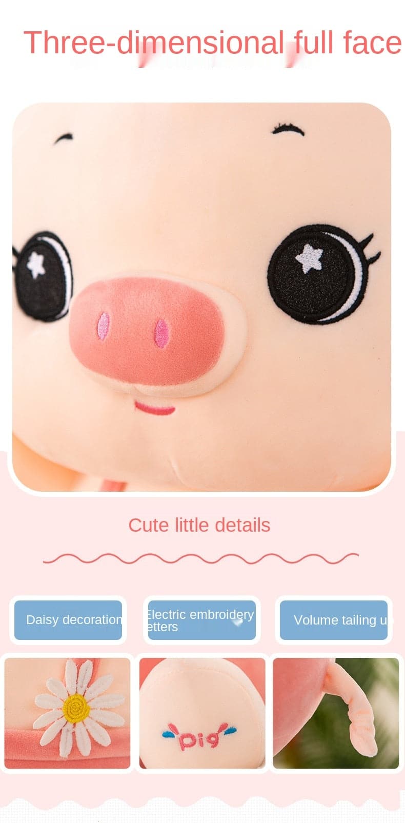 Cute Daisy Pig Stuffed Toys Doll Anime Plush Toy Soft Piggy Bedroom Sofa Decor Kids Gifts