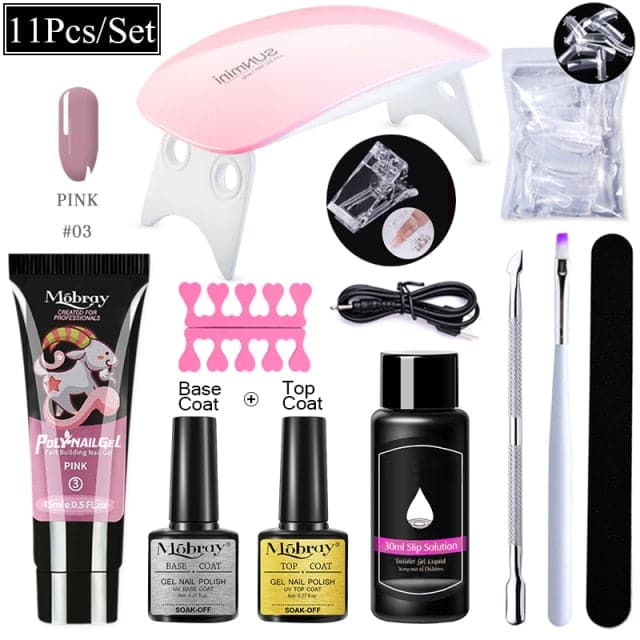 Acrylic Building LED Nail Gel Polish Polygels Poly Nail Gel Manicure Set