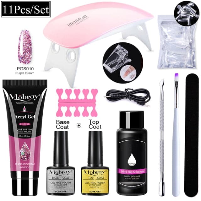 Acrylic Building LED Nail Gel Polish Polygels Poly Nail Gel Manicure Set