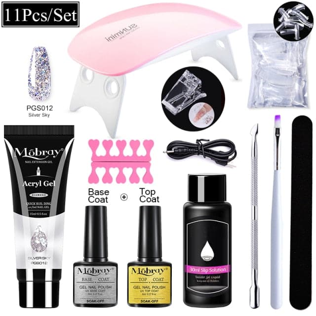 Acrylic Building LED Nail Gel Polish Polygels Poly Nail Gel Manicure Set