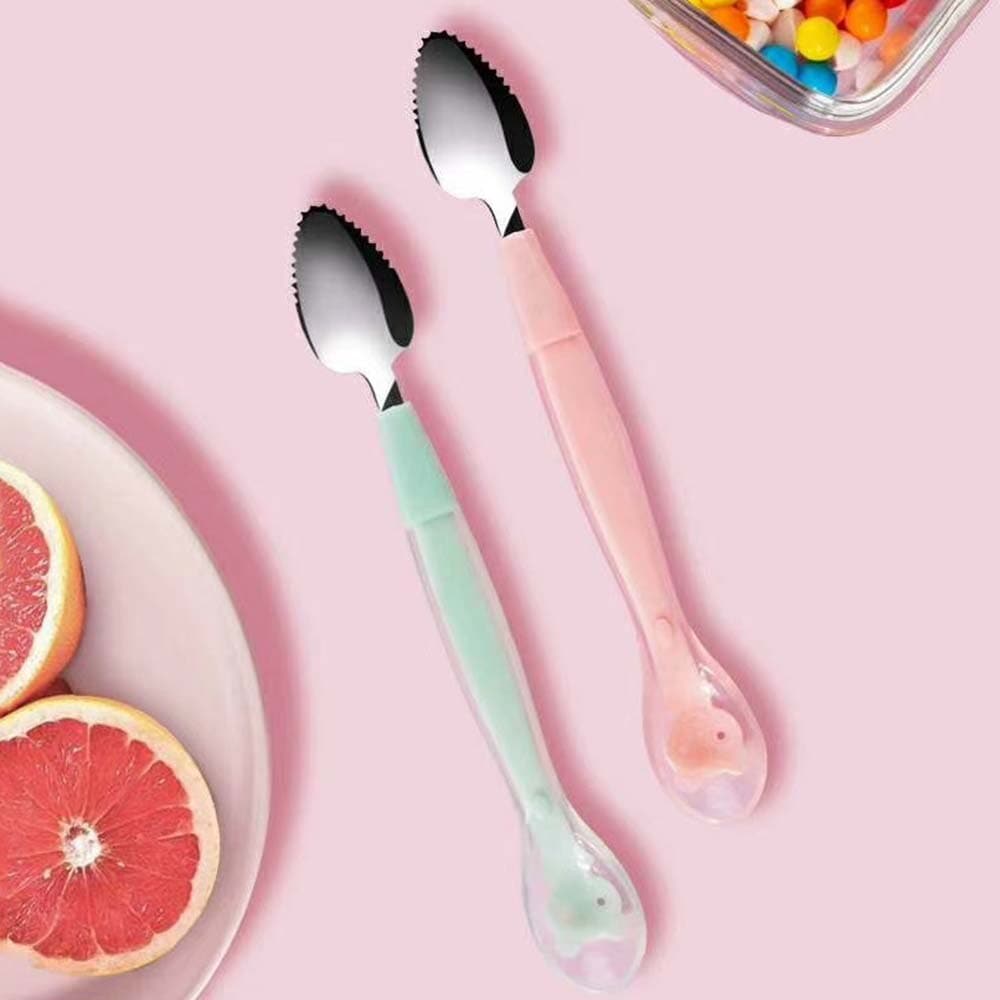 New Baby Double Headed Fruit Scraping Spoon Non-slip Infants Feeding Spoon