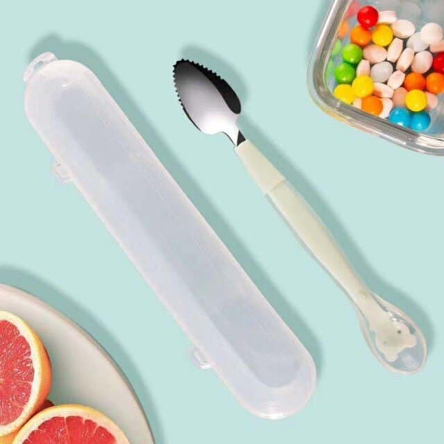 New Baby Double Headed Fruit Scraping Spoon Non-slip Infants Feeding Spoon