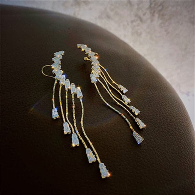 New Trendy Long Butterfly Clip Earrings Ear Hook Pearl Ear Clips Without Pierced Ears Chain Earrings Women Girls Jewelry