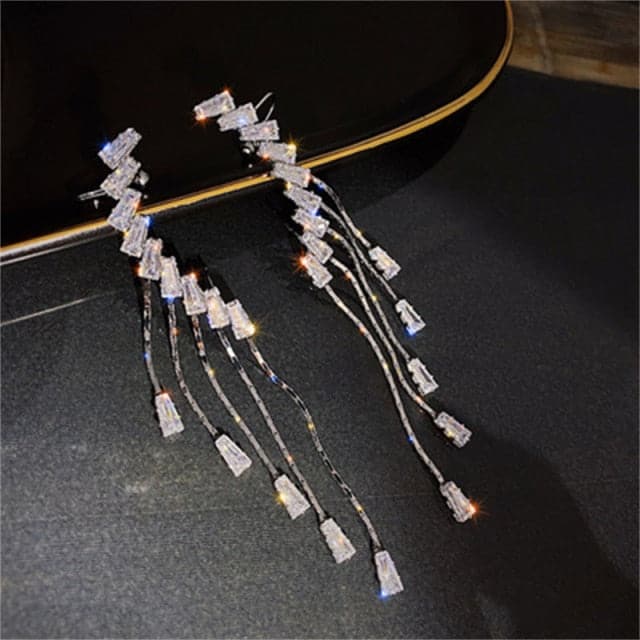 New Trendy Long Butterfly Clip Earrings Ear Hook Pearl Ear Clips Without Pierced Ears Chain Earrings Women Girls Jewelry