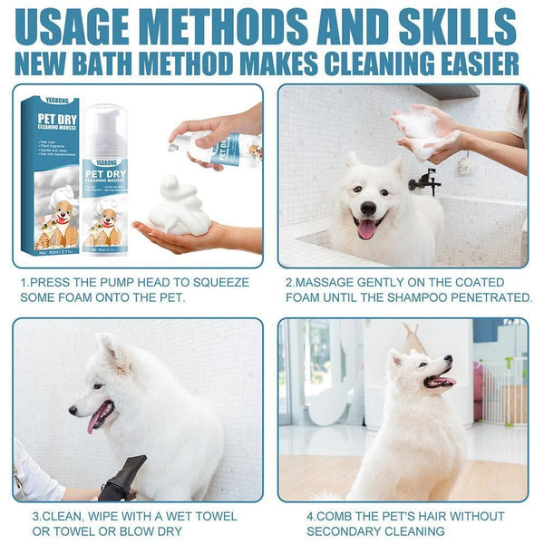 60ml Pet Cleaning Shampoo Dog Shower Gel Cleaning Foam Cat Puppy Bath Cleaning Gel