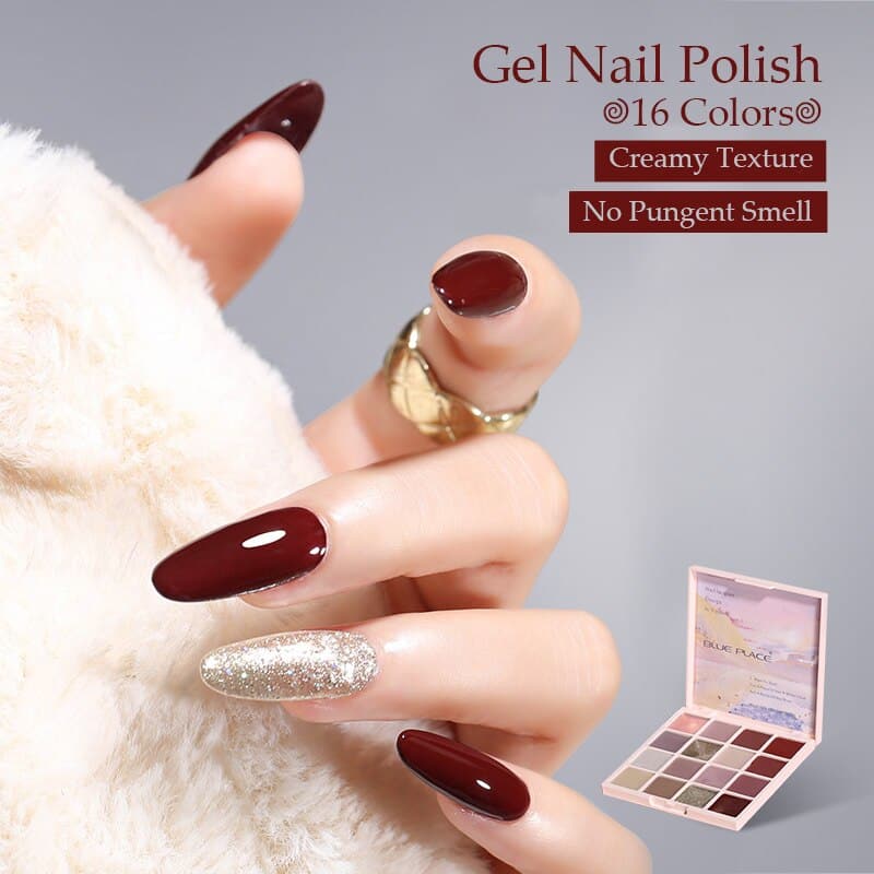 16-color Nail Solid Glue Eye Shadow Plate With Japanese Type Phototherapy Cream Glue White Popular Nail Polish Glue