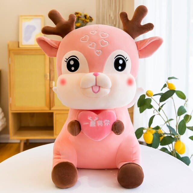 Cute Christmas Deer Anime Elk Pillow Hugs Soft Child Toys Stuffed Dolls