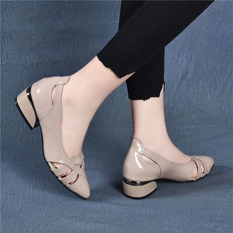 Women Flats Hollow Out Slip On Shallow Ladies Shoes Pointed Toe Casual Shoe Summer Fashion Low Heels Plus Size