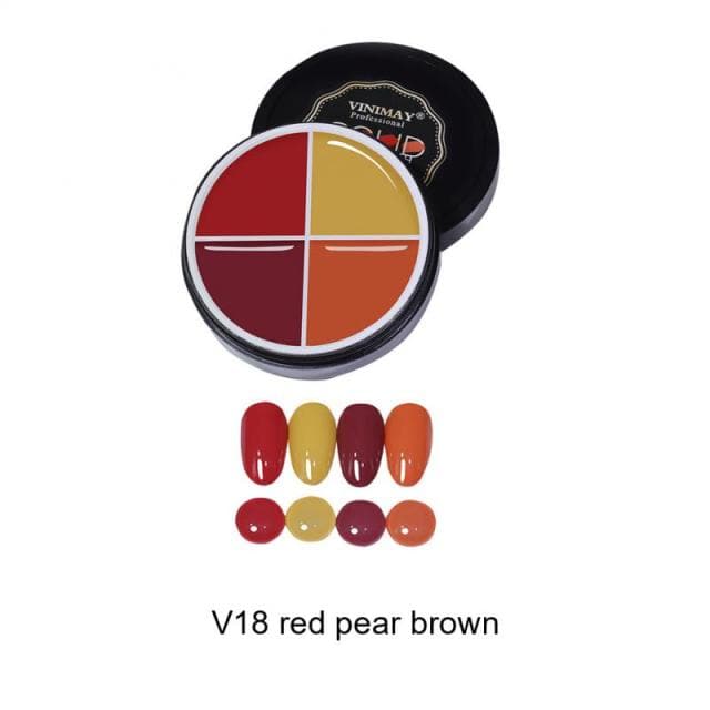 4 Color Solid Canned Nail Polish Gel UV LED Professional Phototherapy Painting Gel DIY Nail Art Design Nail Gel