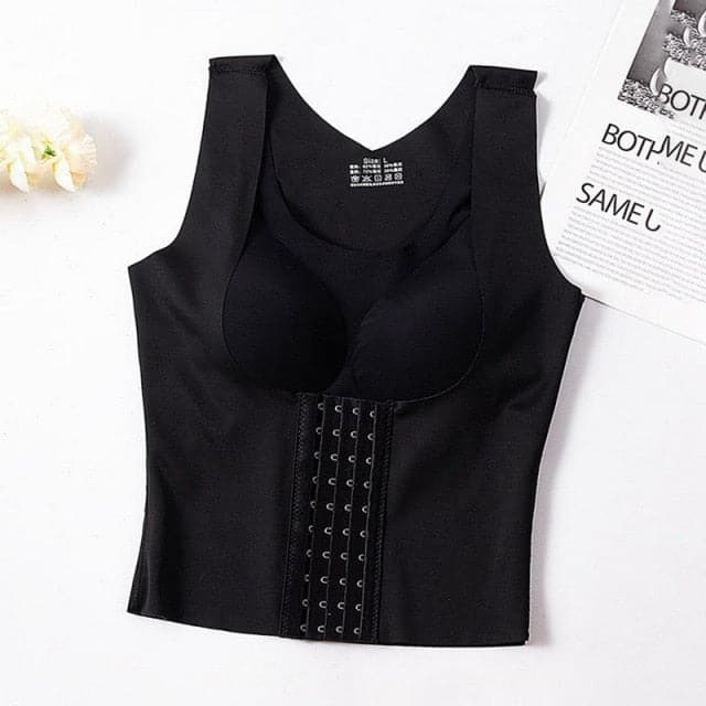 Women Reducing Girdle Posture Corrector Bra Seamless Underwear Slimming Belly Sheath Cross Back Tank Tops Body Fitness Vest