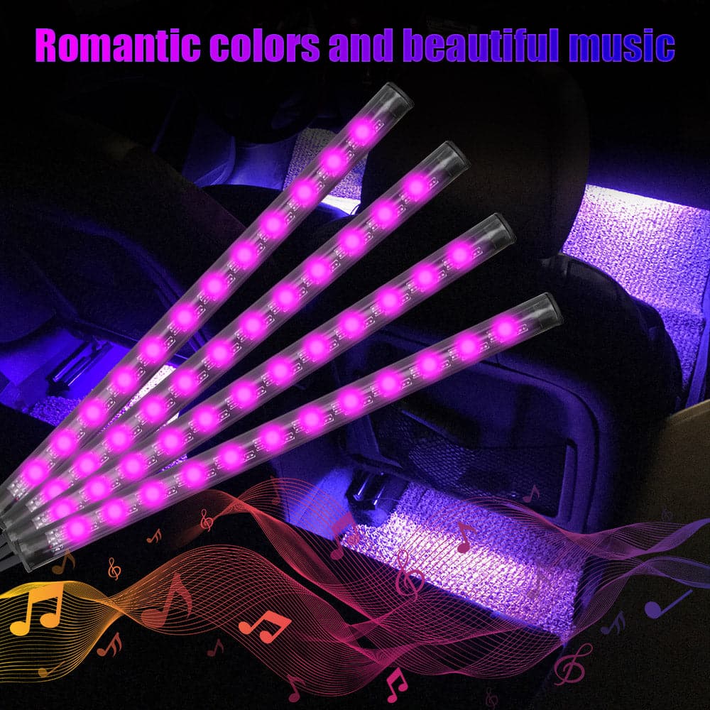Automotive Interior Decorative Lights LED Car Foot Light 24/36/48 LED Atmosphere Lamp Ambient Lamp Remote Voice Control