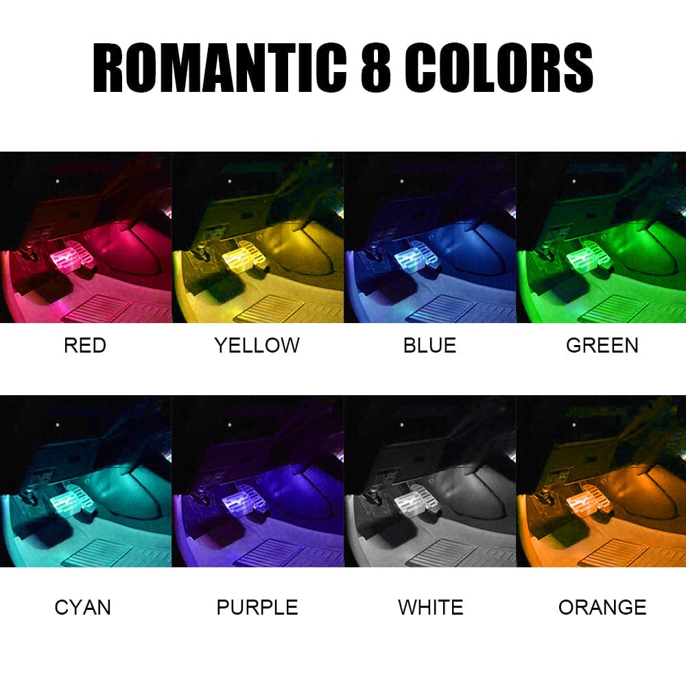 Automotive Interior Decorative Lights LED Car Foot Light 24/36/48 LED Atmosphere Lamp Ambient Lamp Remote Voice Control