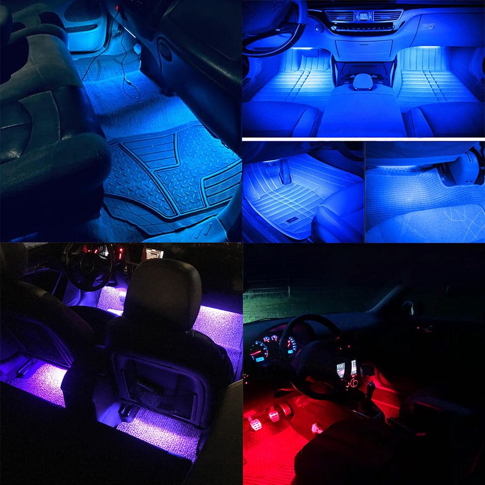 Automotive Interior Decorative Lights LED Car Foot Light 24/36/48 LED Atmosphere Lamp Ambient Lamp Remote Voice Control