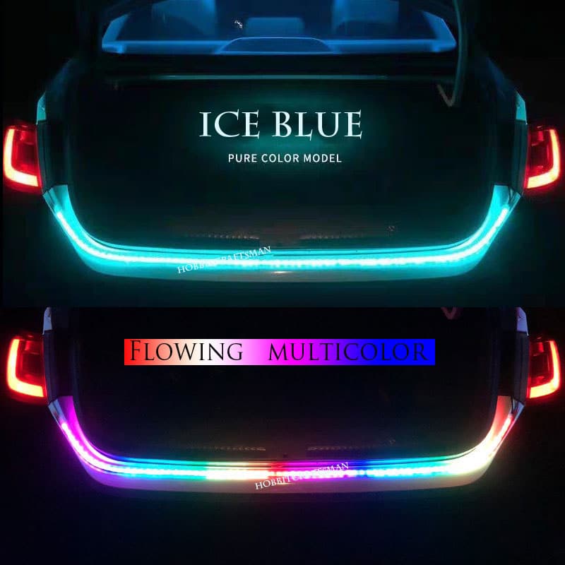 Car Tail Box Streamer Decor Light Reverse Warning LED Strip 12v Super Bright Dynamic Colorful Brake Follow Turn Signal Lamp