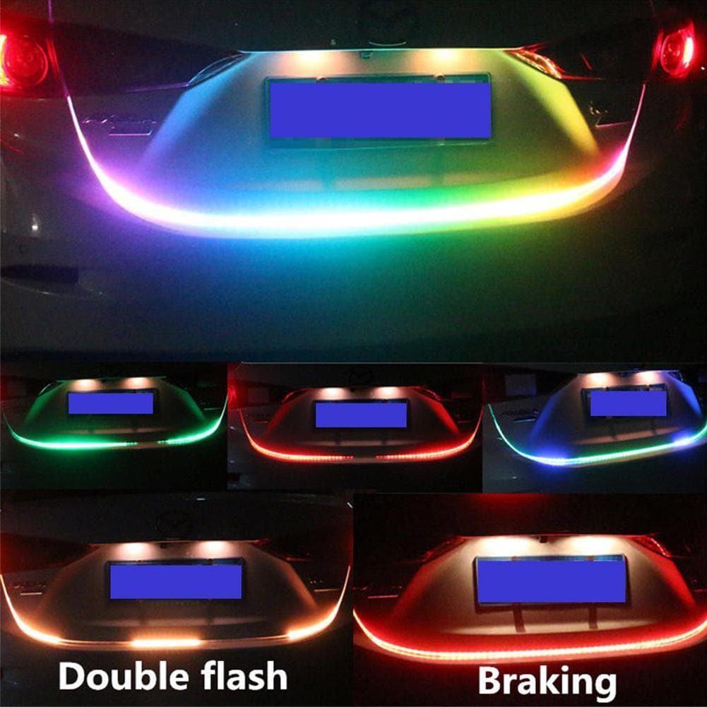 Car Tail Box Streamer Decor Light Reverse Warning LED Strip 12v Super Bright Dynamic Colorful Brake Follow Turn Signal Lamp