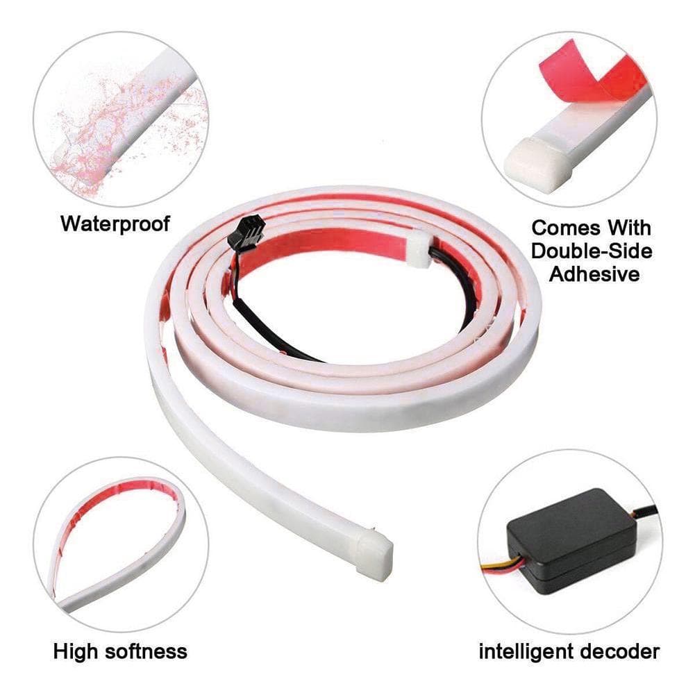 Car Tail Box Streamer Decor Light Reverse Warning LED Strip 12v Super Bright Dynamic Colorful Brake Follow Turn Signal Lamp