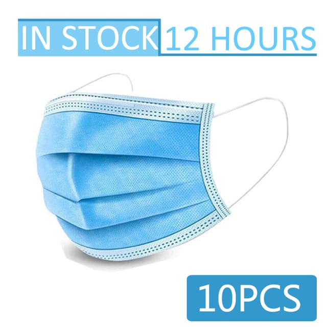 10-100pcs Disposable Face Mouth Masks 3-Layer Filter Anti Dust Smog Earloop Breathable Gauze Mascarilla Black Mascaras Masque