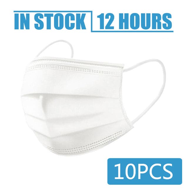 10-100pcs Disposable Face Mouth Masks 3-Layer Filter Anti Dust Smog Earloop Breathable Gauze Mascarilla Black Mascaras Masque